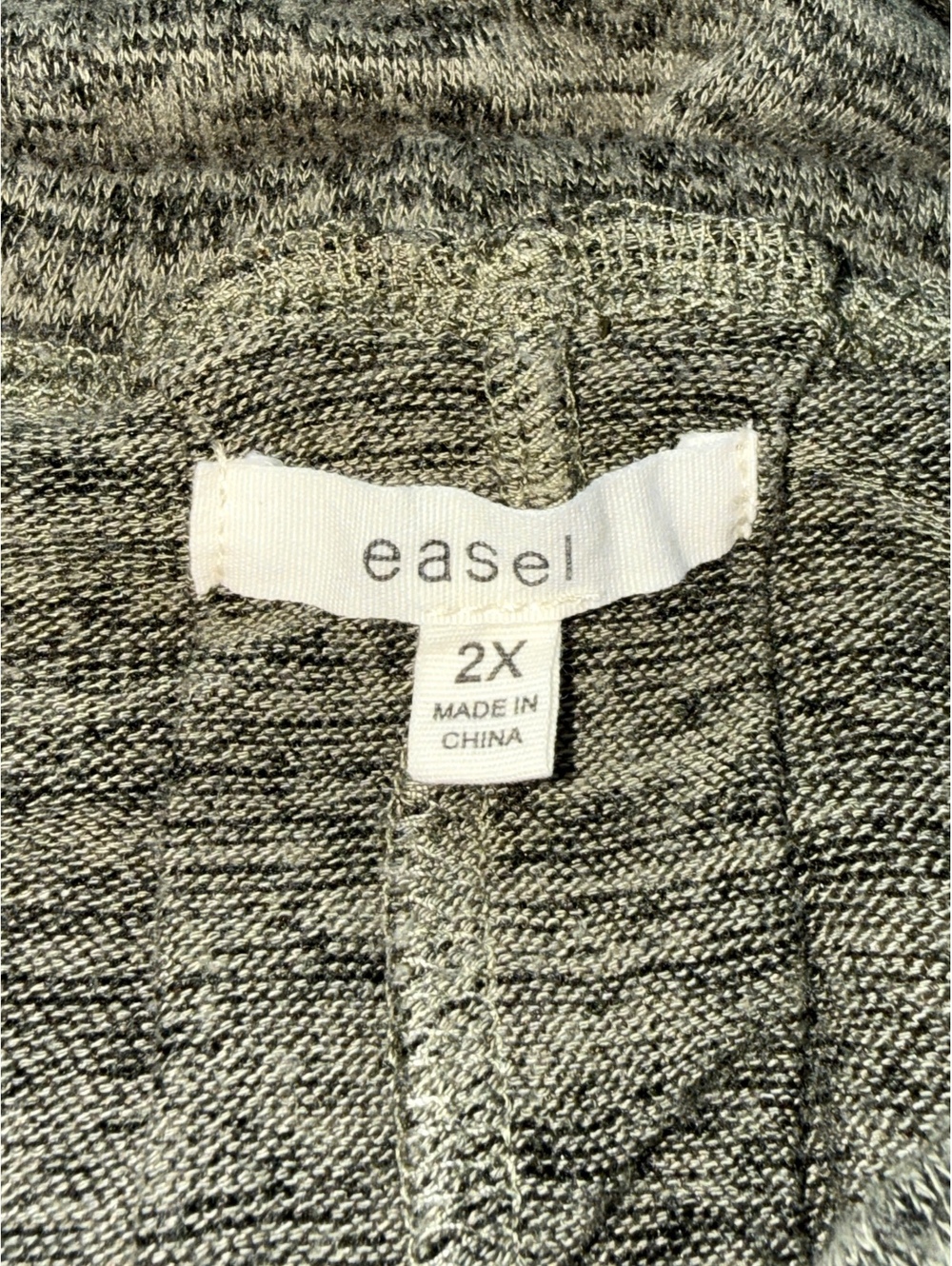 Easel Olive Green Oversized Raw Edge Long Sleeve Top Size 2X